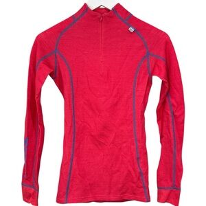 Helly Hansen Merino Wool Blend Under-layer Long Sleeve 1/4 zip Size Small Womens